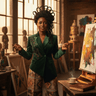 Amara Touré with loc hairstyle and creative professional look